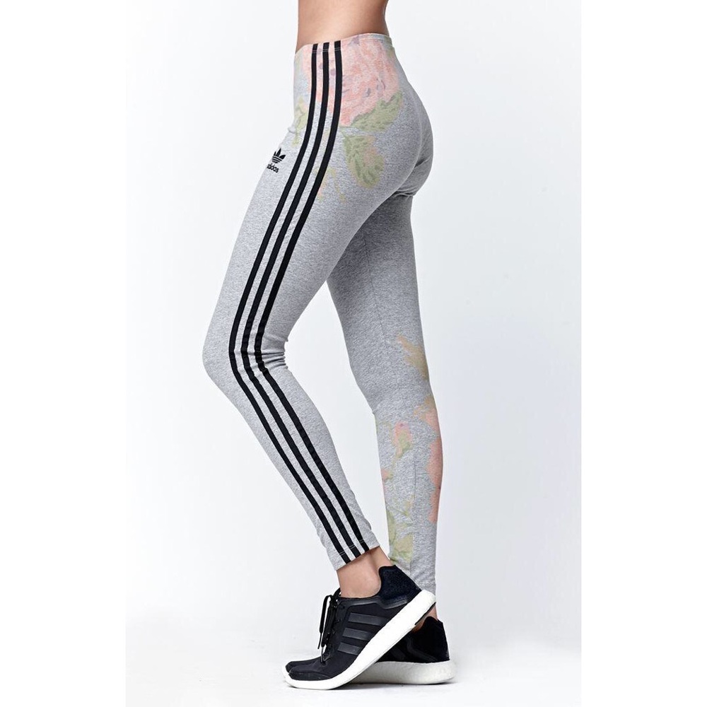 Grey Pastel Rose Adidas Originals Leggings